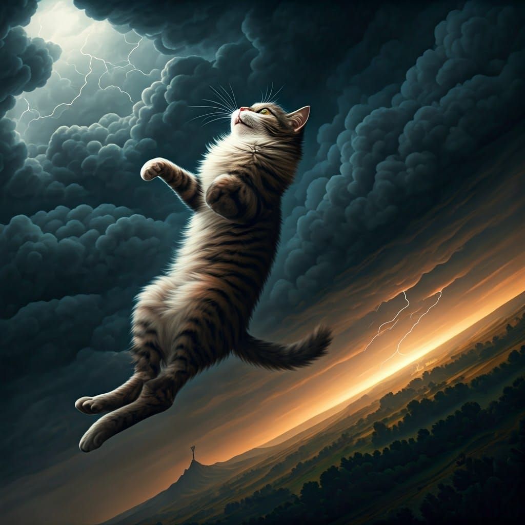 Cats and Dogs Fall From Stormy Sky