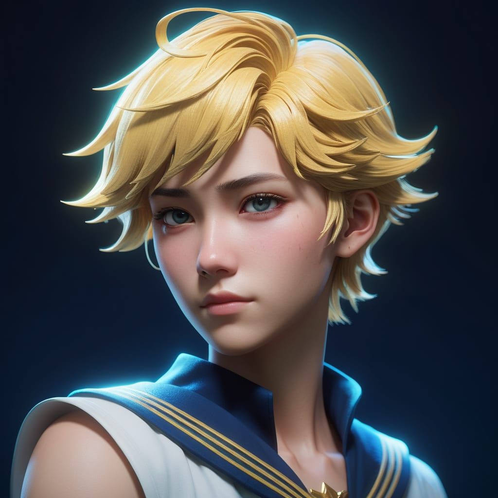 Sailor Uranus Concept Art in Triadic Colors