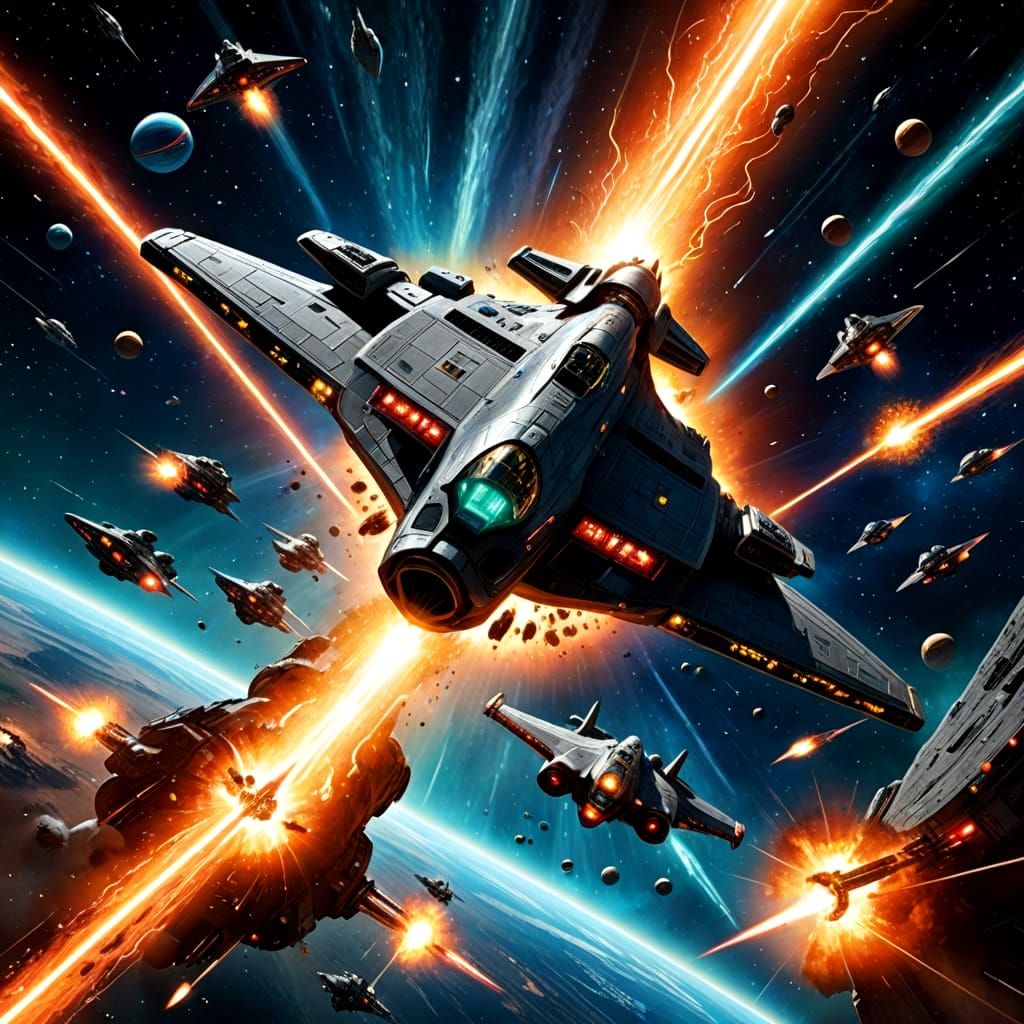 Space Battles in Futuristic Starship Enterprise
