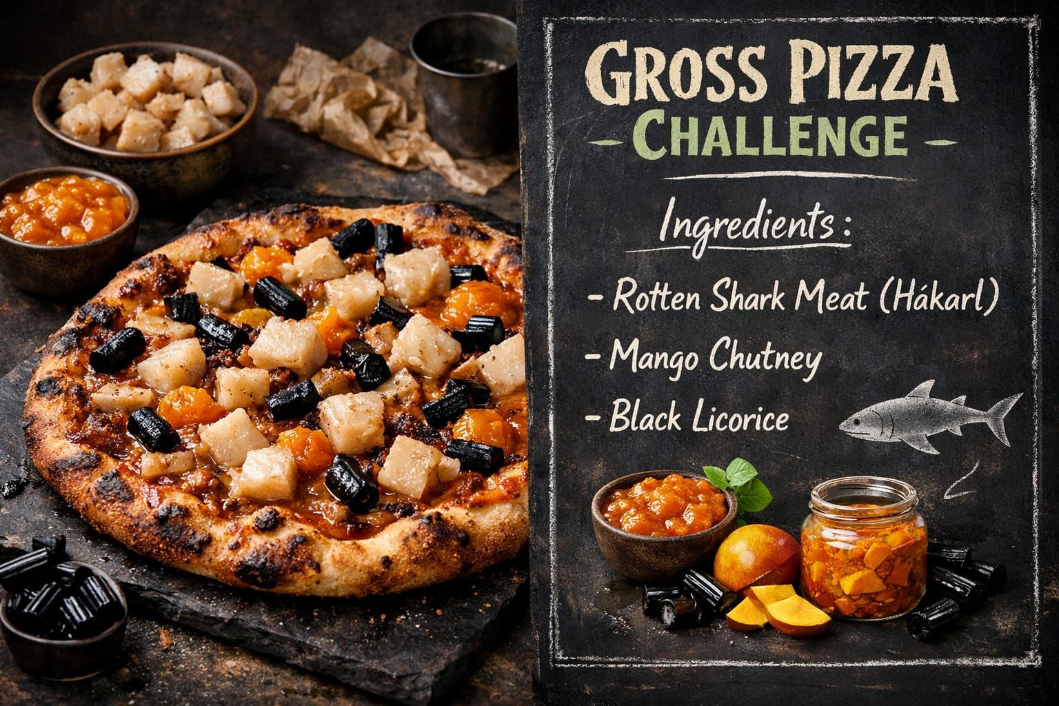 Extreme Pizza Challenge: Rotten Shark & Licorice