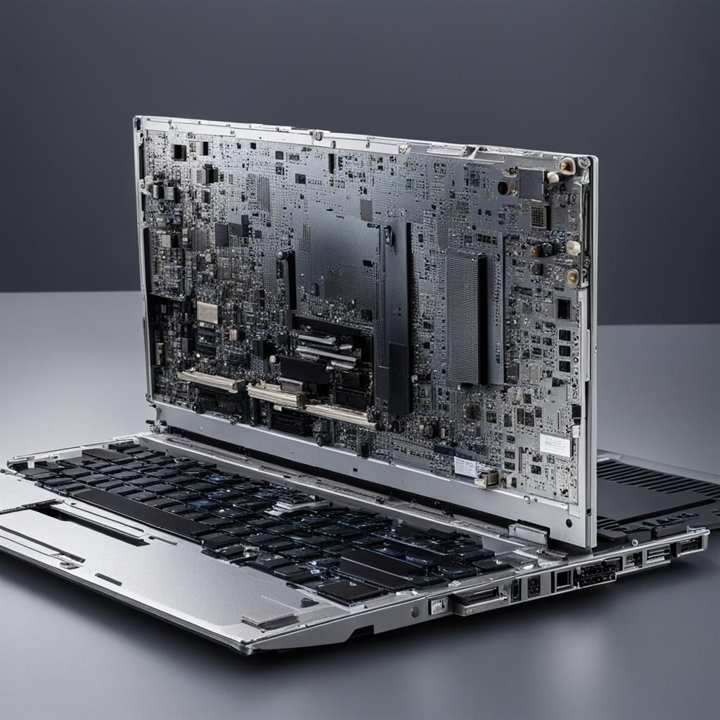 Ugly, Overheating Laptop Computer Illustration