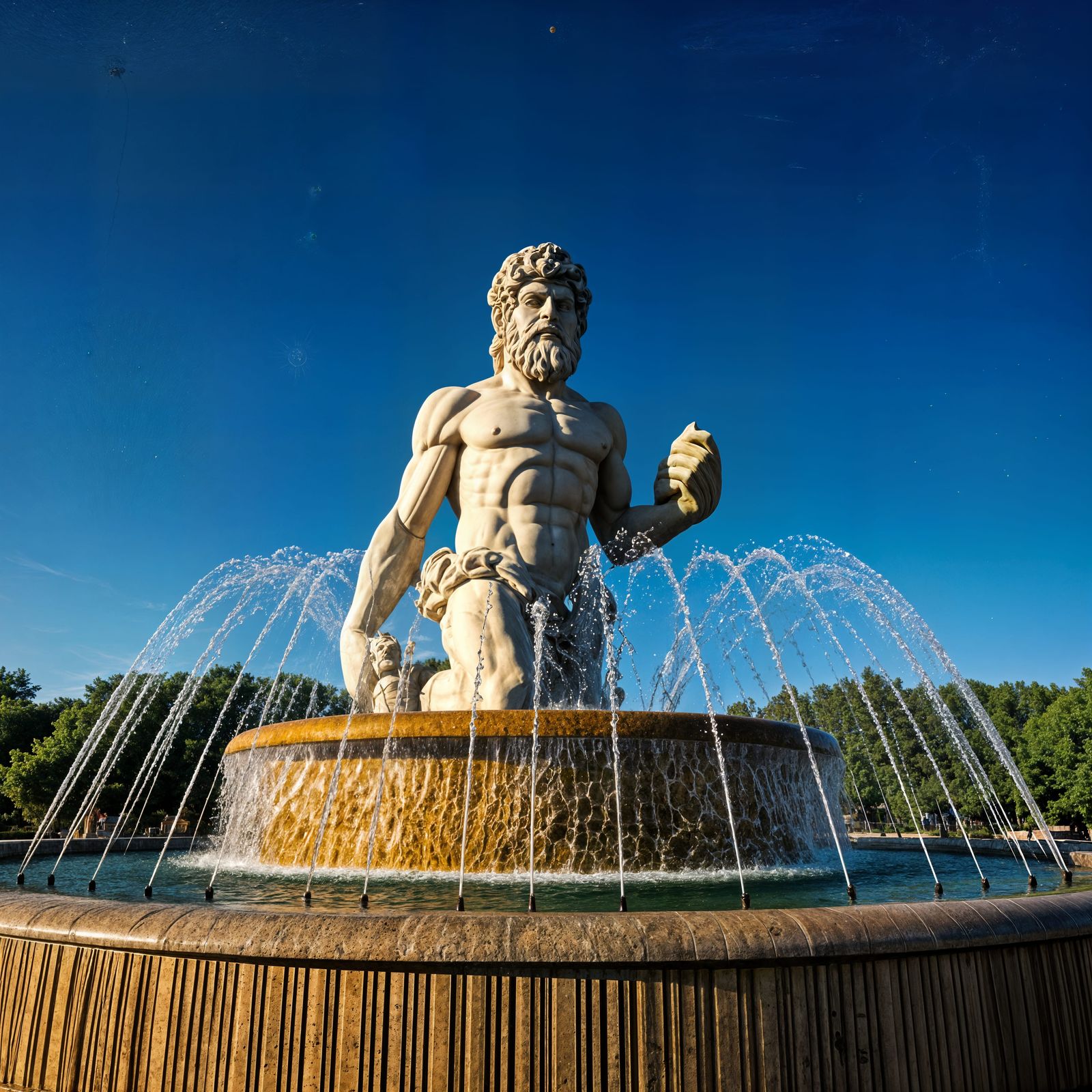 Sunlit Fountain Petroglyphs in Macro Photography