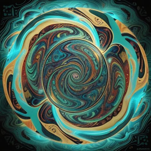 Polynesian Warrior in Psychedelic Motion