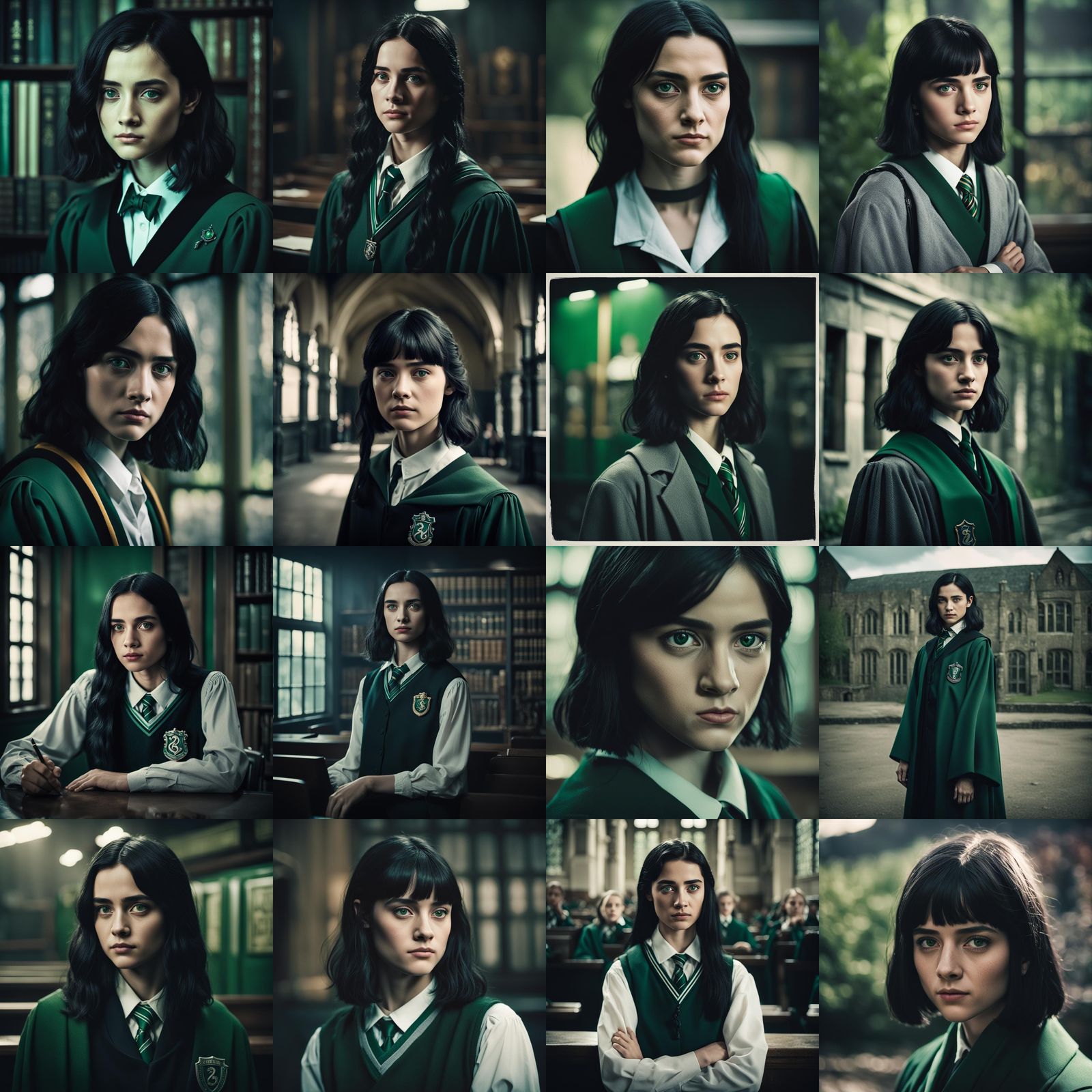 Confident Slytherin Student in Realistic Cinematic Portrait