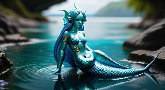 Biopunk Mermaid Goddess in Professional Photography Style