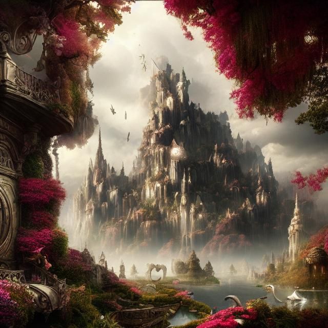 Epic Wonderland: A Dramatic Digital Matte Painting