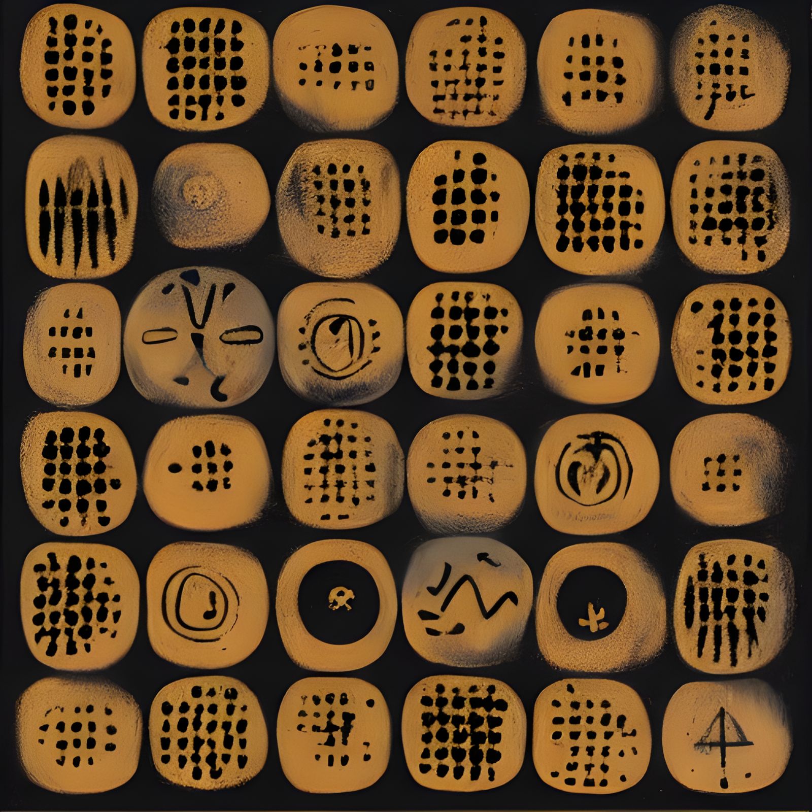 Futuristic Mancala Game in Abstract Cubist Style