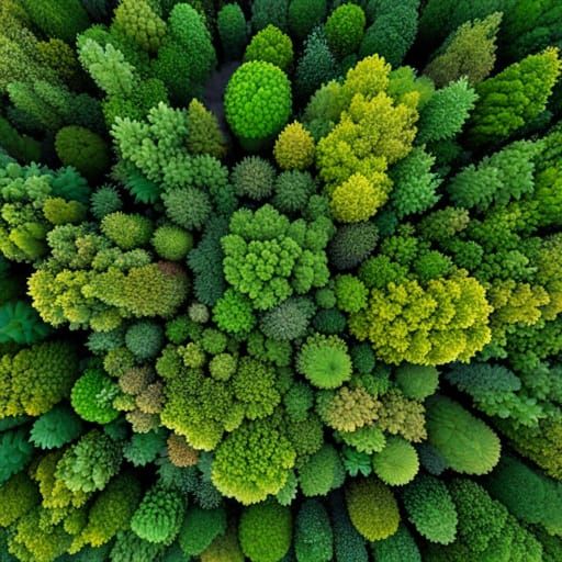 Stunning Aerial View of Abundant Forest Canopy