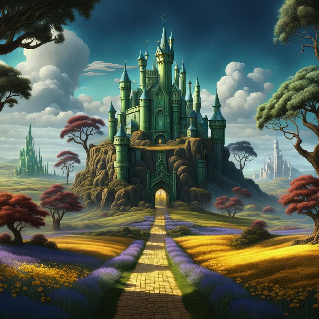 Fantastical Wizard of Oz Matte Painting in Deep Color