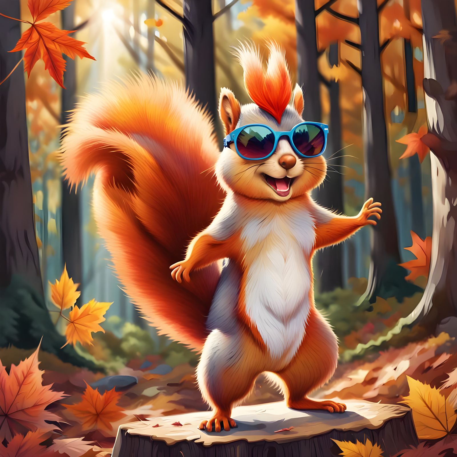 Squirrel Comedy: A Humorous AI-Generated Scene