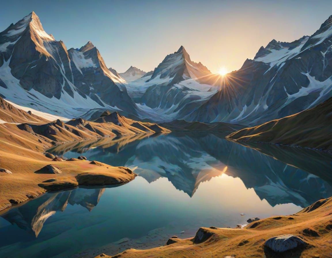Breathtaking Swiss Alps Panoramic View at Dawn