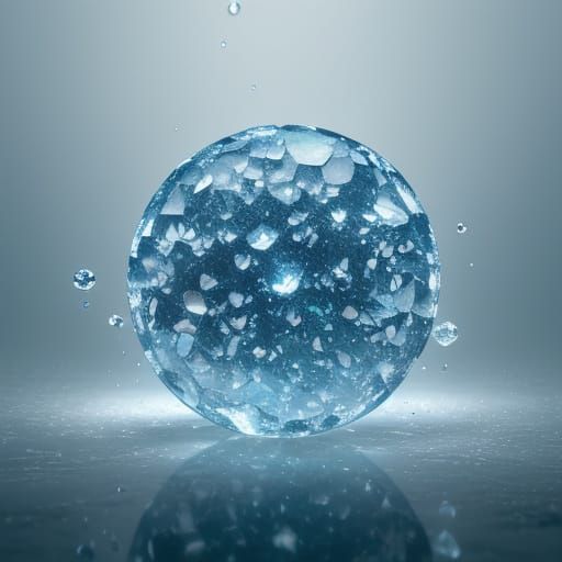 Crystaline Water Structures in Hyperrealistic Digital Art