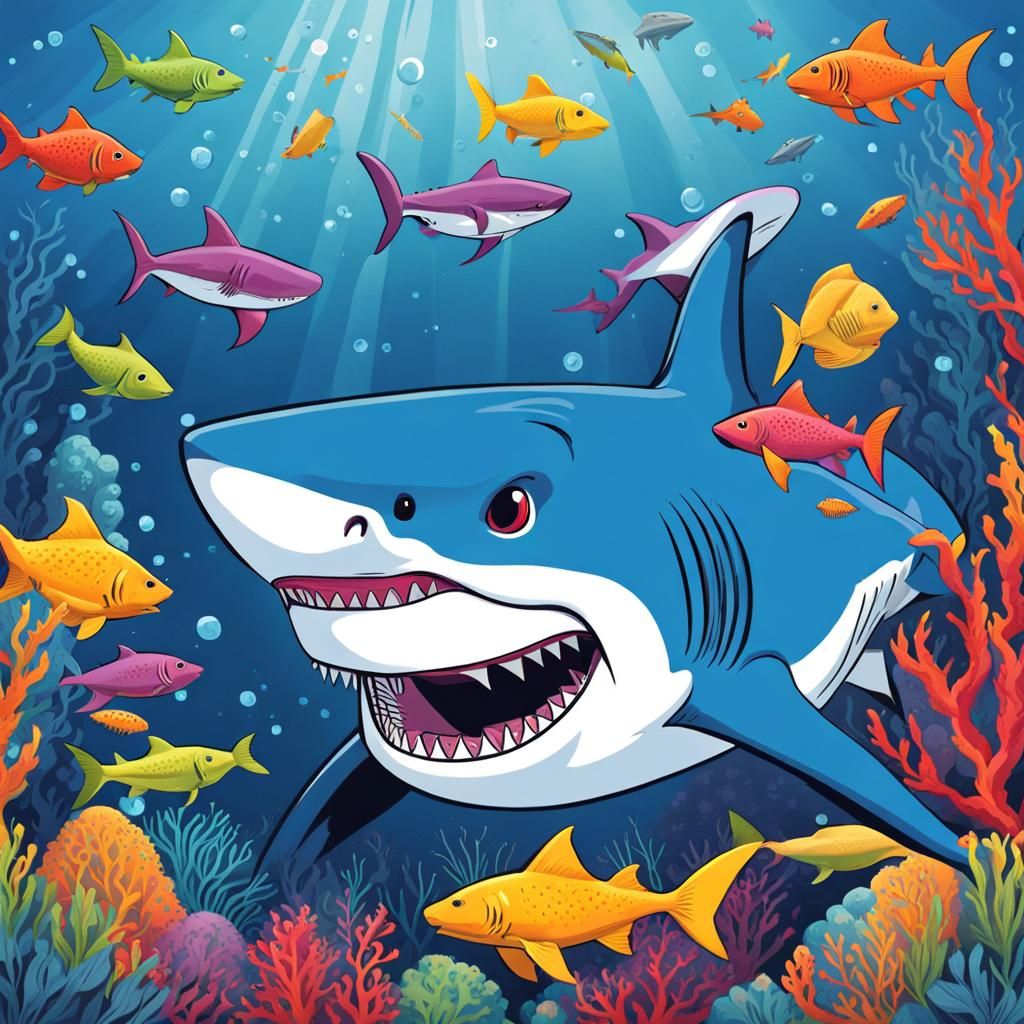 Whale Shark Devouring School of Fish