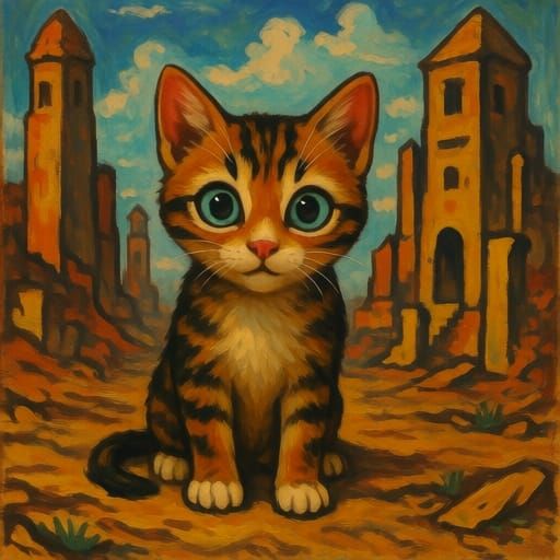 Young Cat Plutonium in Lost City, Soutine and Aardman Style