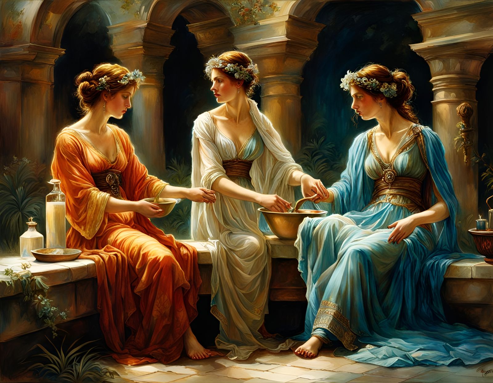 Roman Women at the Spa: Renaissance Painting