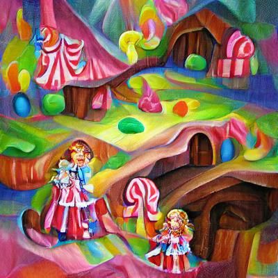 Hansel and Gretel in a Candyland Wonderland