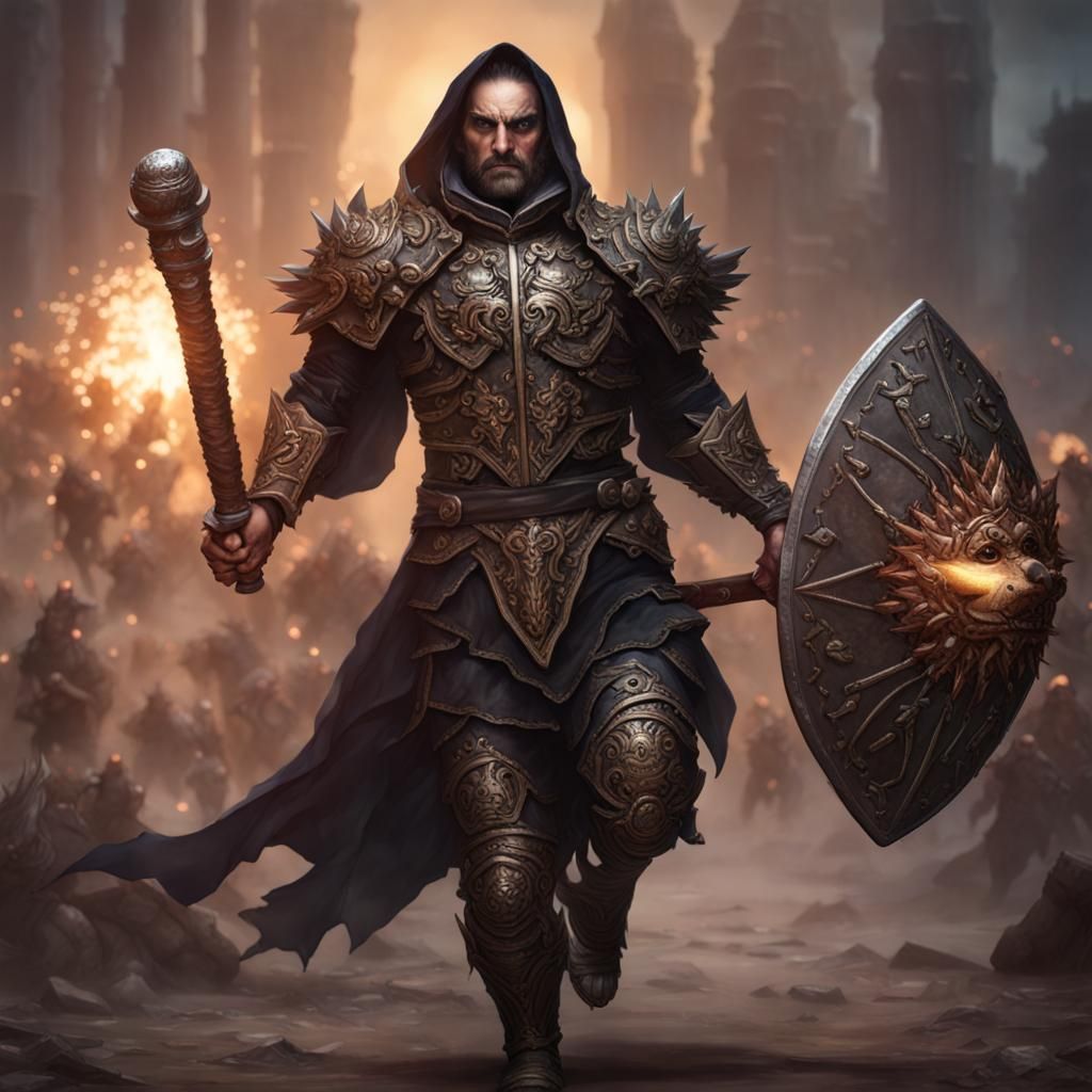 Indian Necromancer Priest on Battlefield