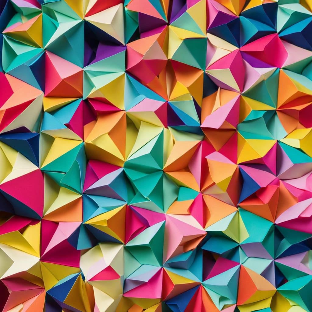 Origami Moodboard in Vibrant Colors