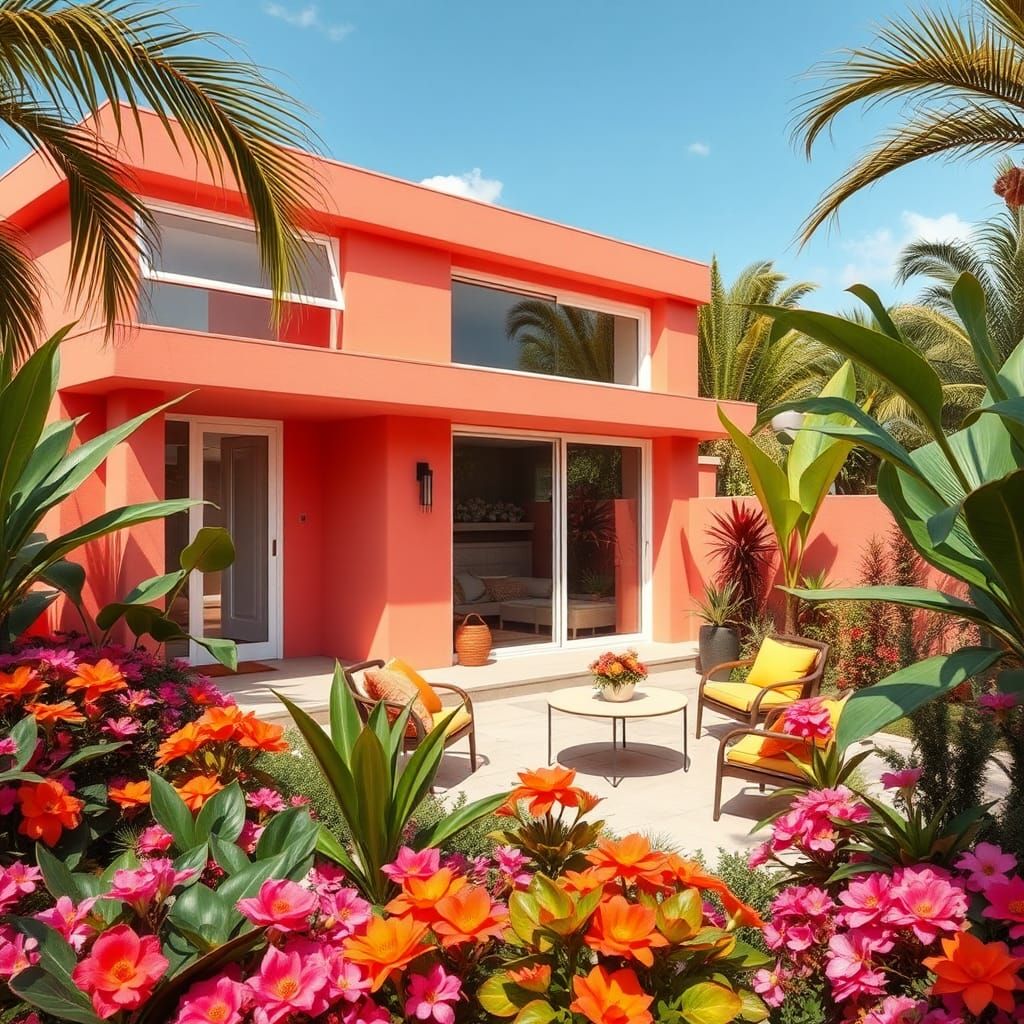 Vibrant Modern House with Tropical Garden