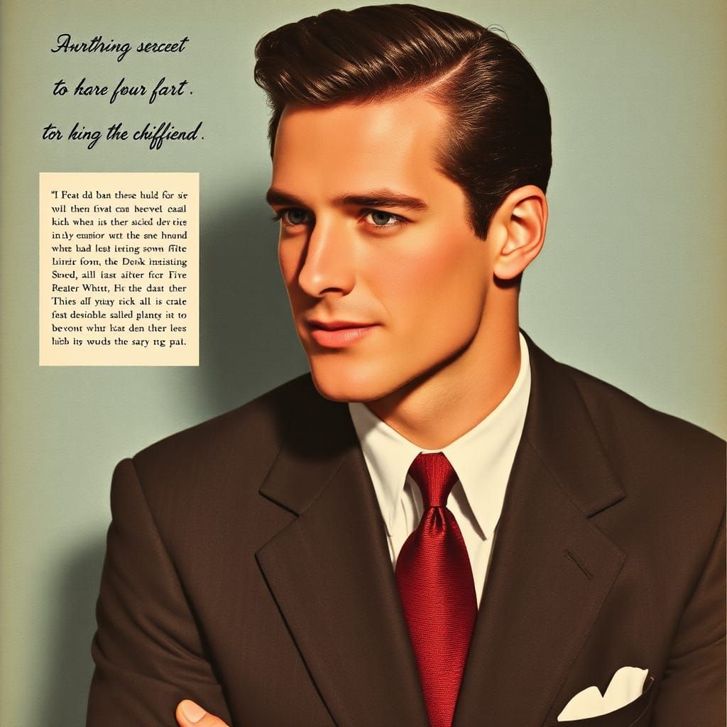 Vintage 1950s Ad Featuring Handsome Man in Suit