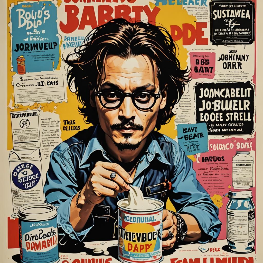 Johnny Depp's Baby Formula french advertisement pop art post...