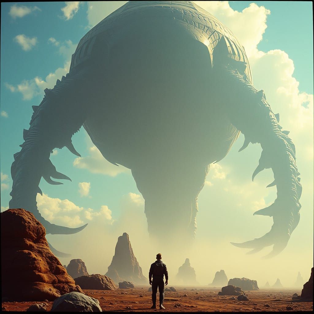 Majestic, Otherworldly Creature Overlooks Human Landscape