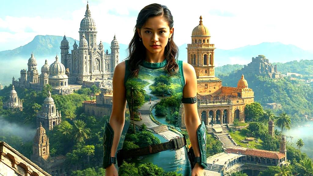 Futuristic Protector: City and Nature in Harmony