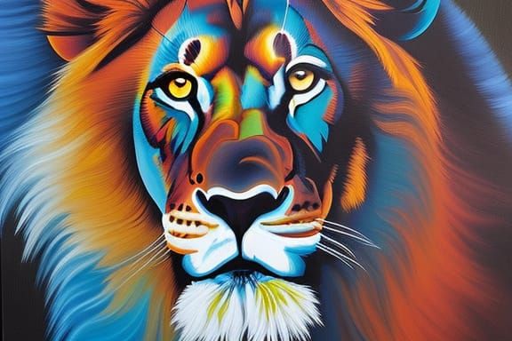 Colourful male lion