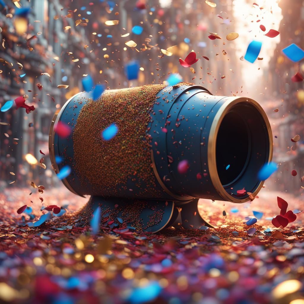 Colorful Confetti Explosion in Detailed Digital Art