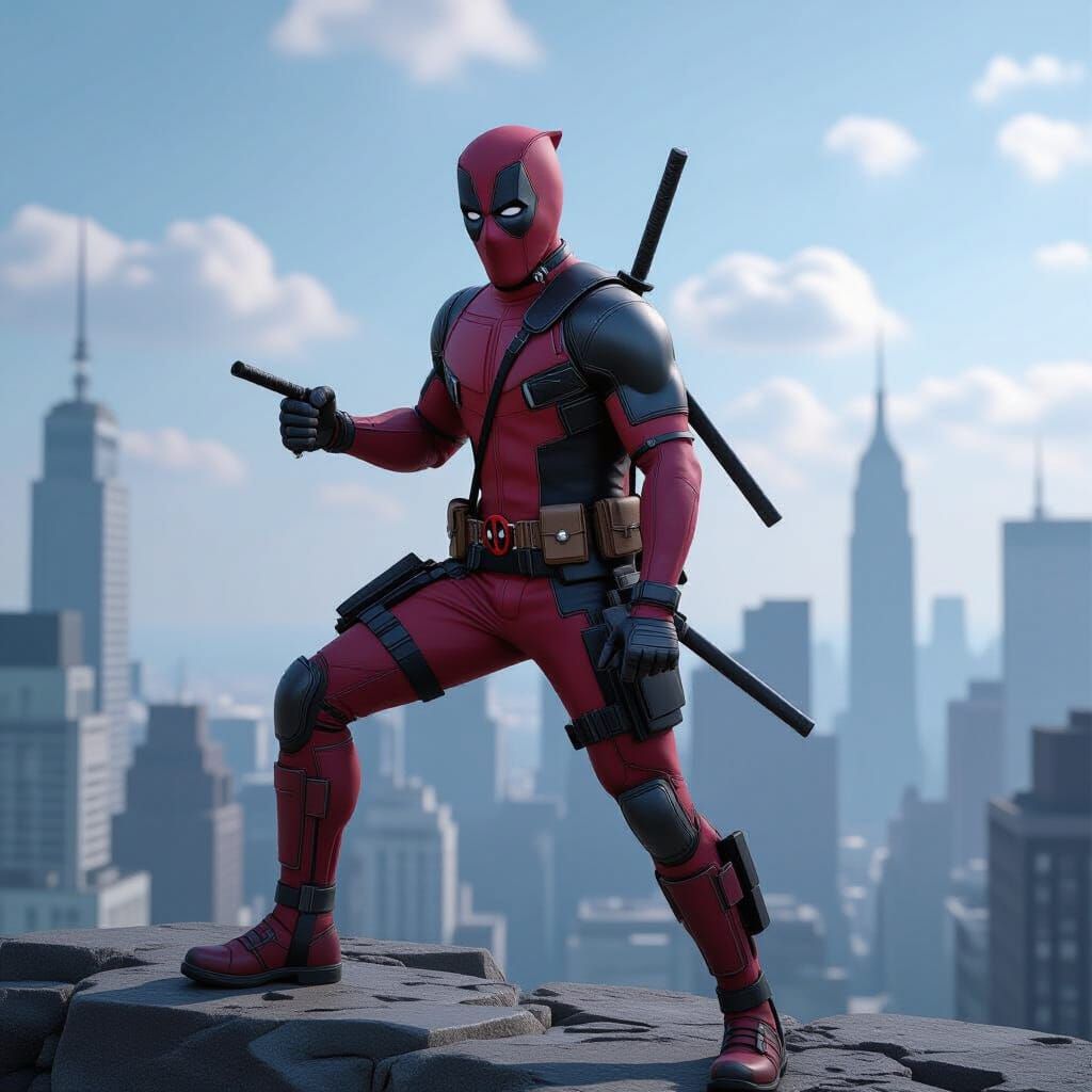 Deadpool Digital Rendering: Marvel Comics Character
