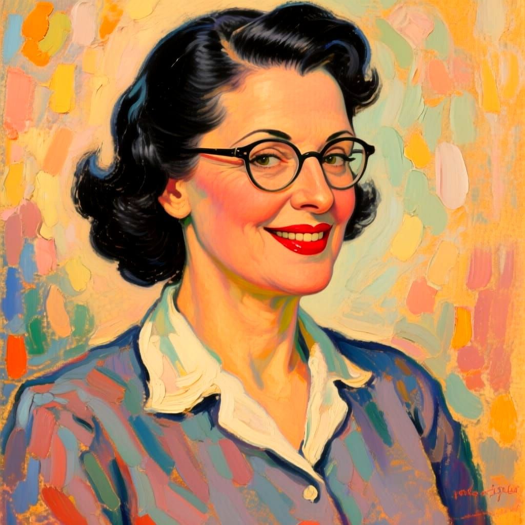 Post-Impressionist Portrait of a Charming Woman