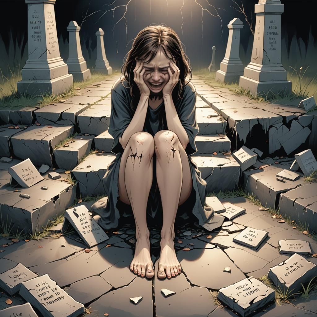 Emotional Illustration of Confusion and Despair