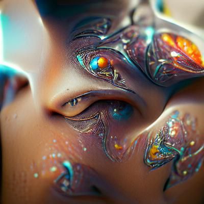 Human Butterfly Hybrid in Cosmic Illustration Style