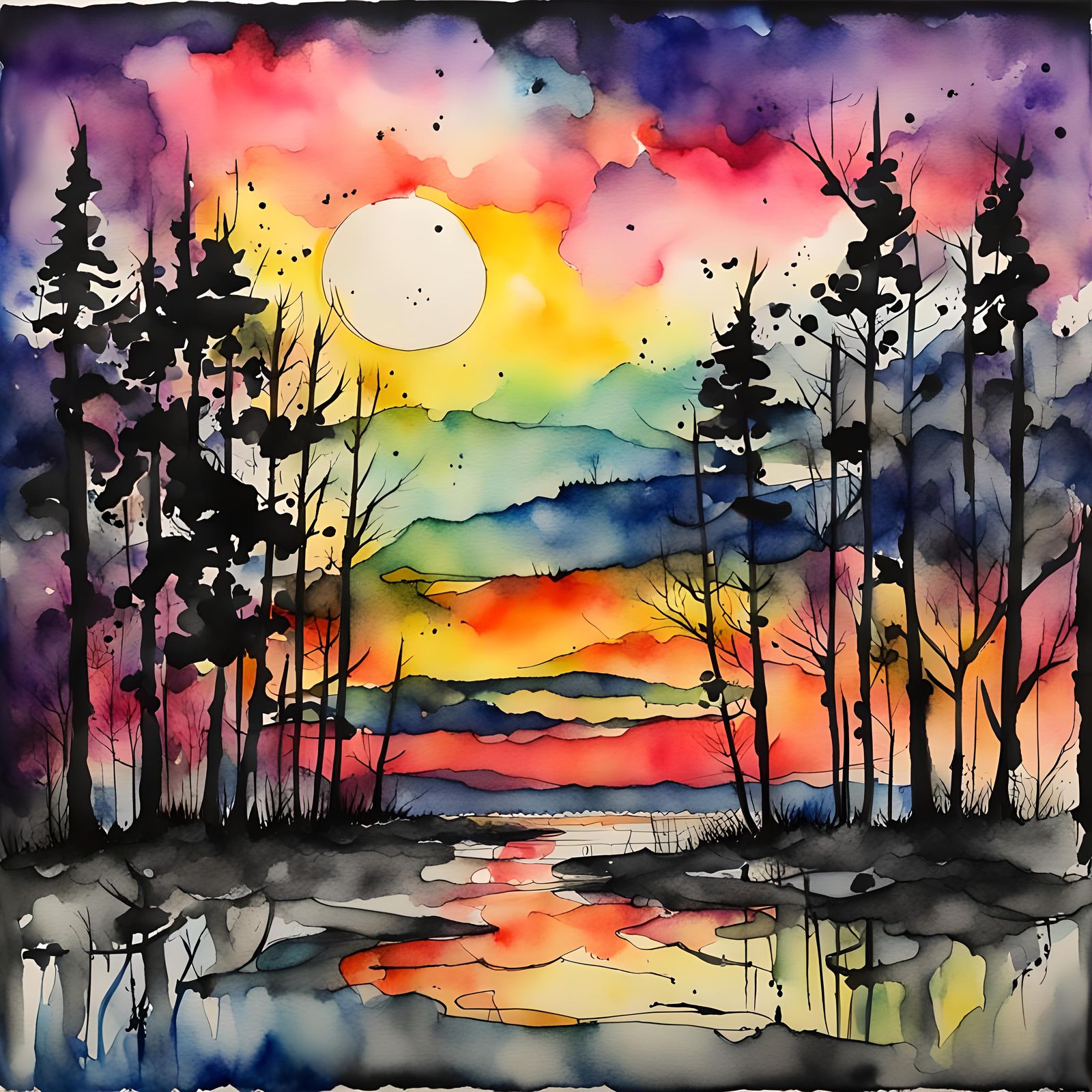 Watercolor 'Better Days' with Vivid Ink