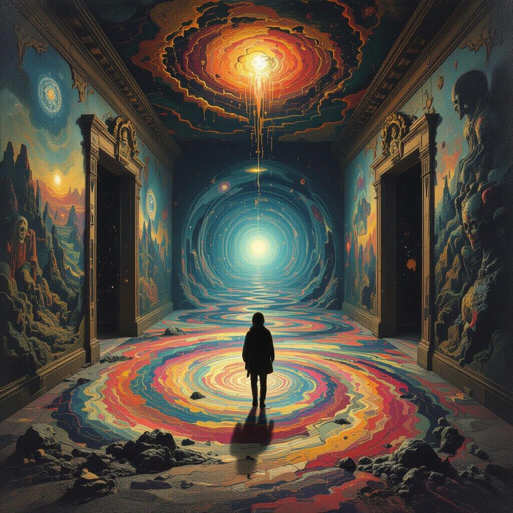 Grotesque Infinity Room in Dark Fantasy Style