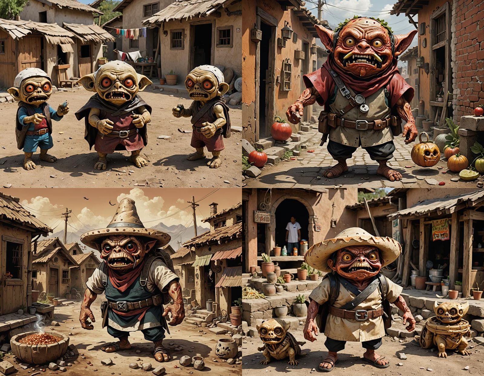 Disturbing Mutant Village Horror Scene