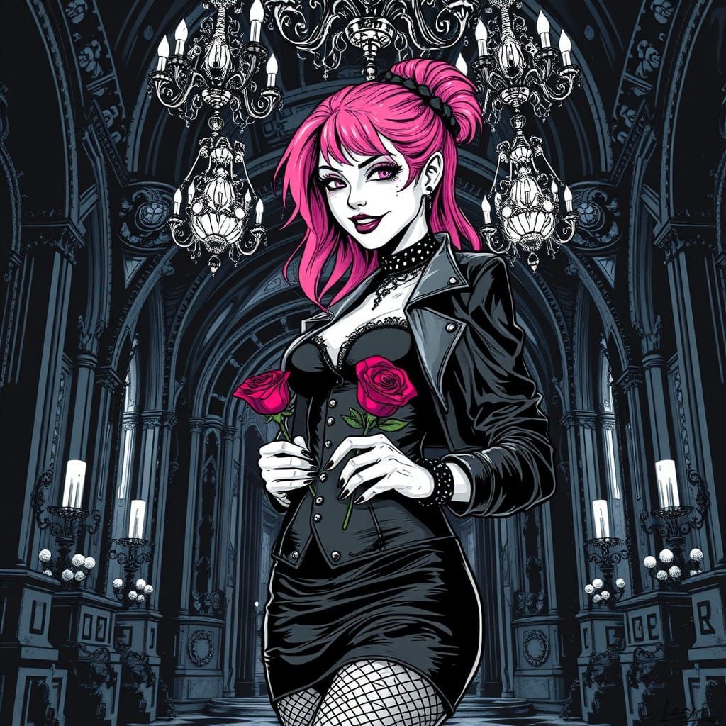 Grunge Princess in Gothic Ballroom