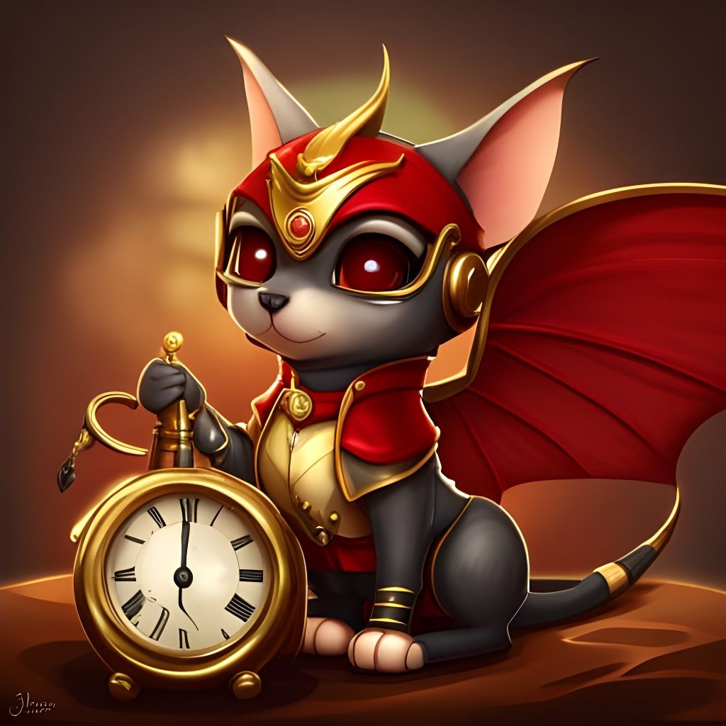 Adorable Steampunk Cat Dragon in 3D