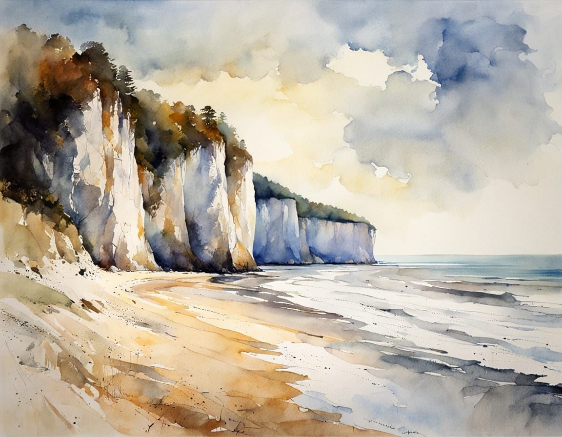 Ethereal Morning Landscape on Rügen's Chalk Cliffs