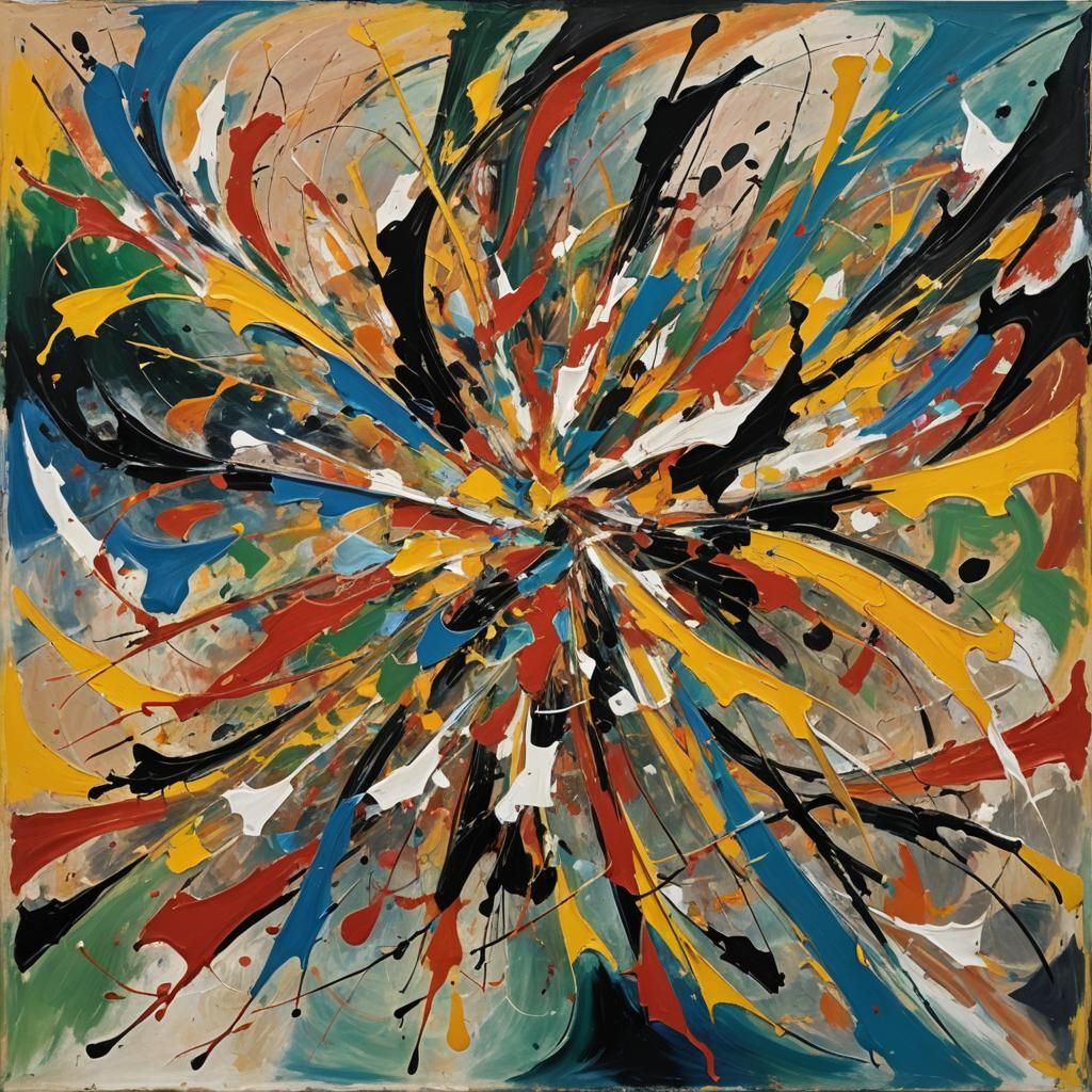 Abstract Expressionism Vortex in Vivid Colors