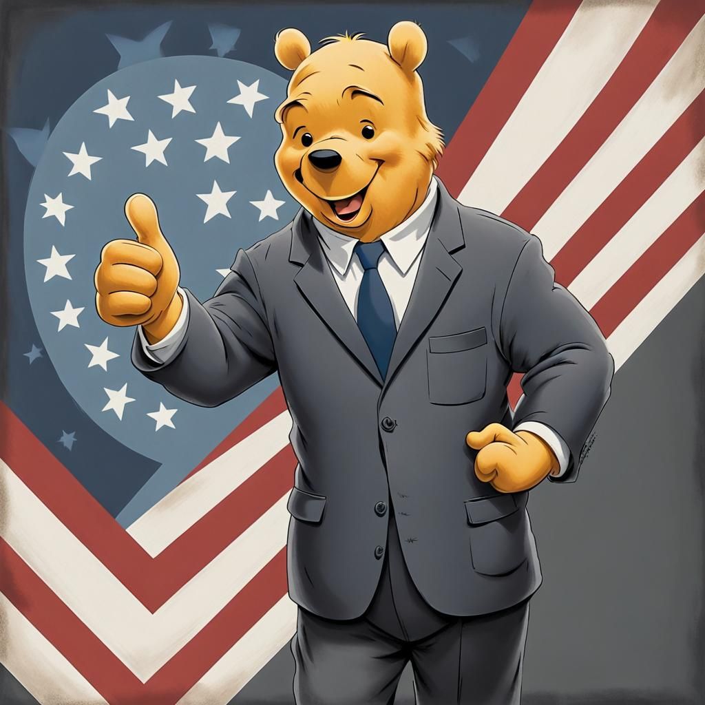 Winnie the Pooh Presidential Campaign Portrait
