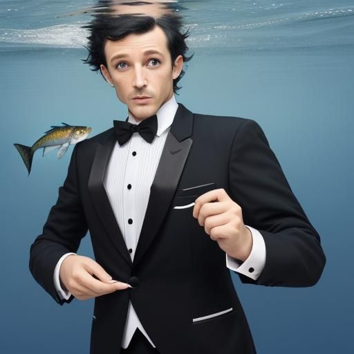 A fishstory I caught a fish wearing a tuxedo. To fishy for me