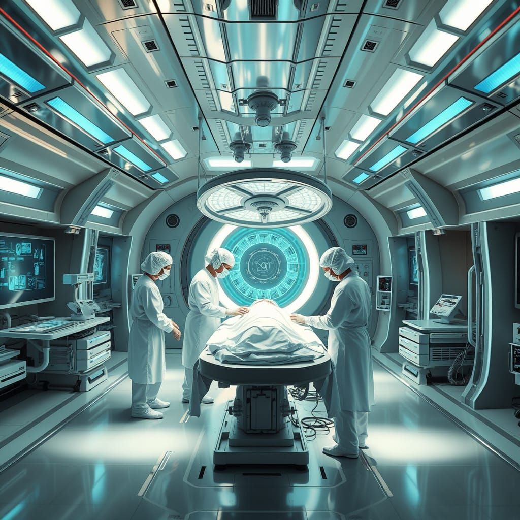 Surgical Precision in a Futuristic Medical Bay