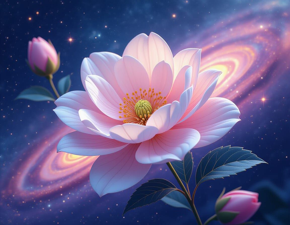 Weightless Floral Fantasy with Galactic Colors