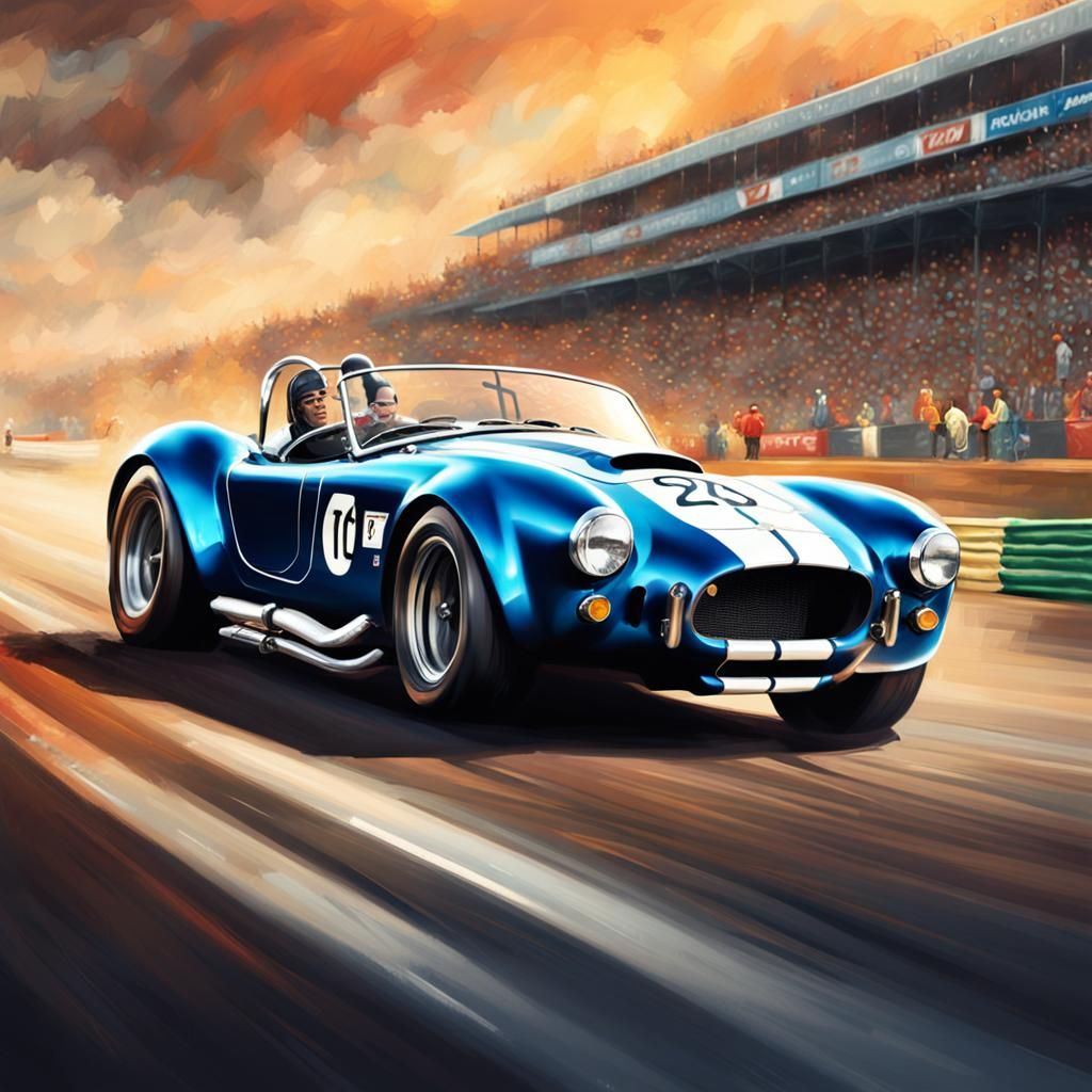 AC Cobra Sportscar Races at Le Mans: Hyperrealistic Splash A...