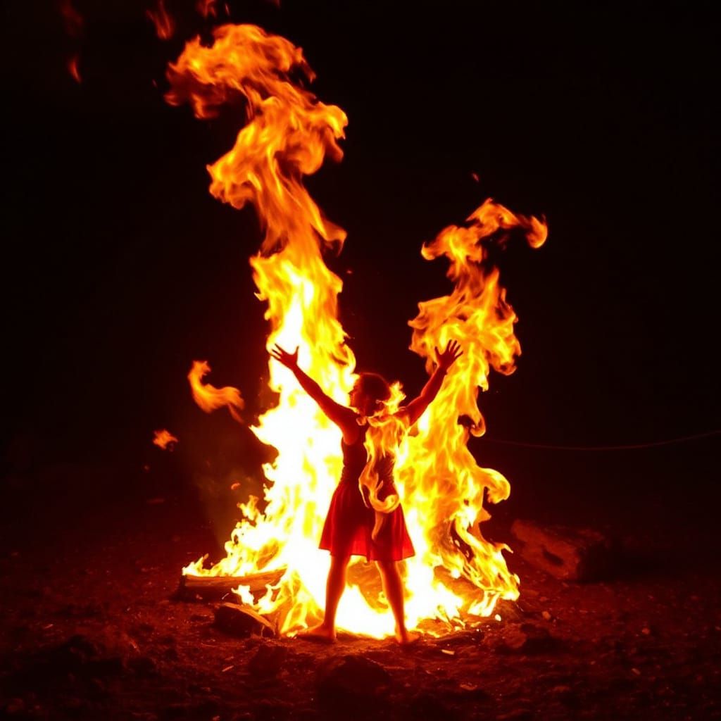 Woman Ablaze: A Transformative Fire