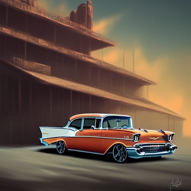 1957 Chevy Bel Air in Comic Book Art