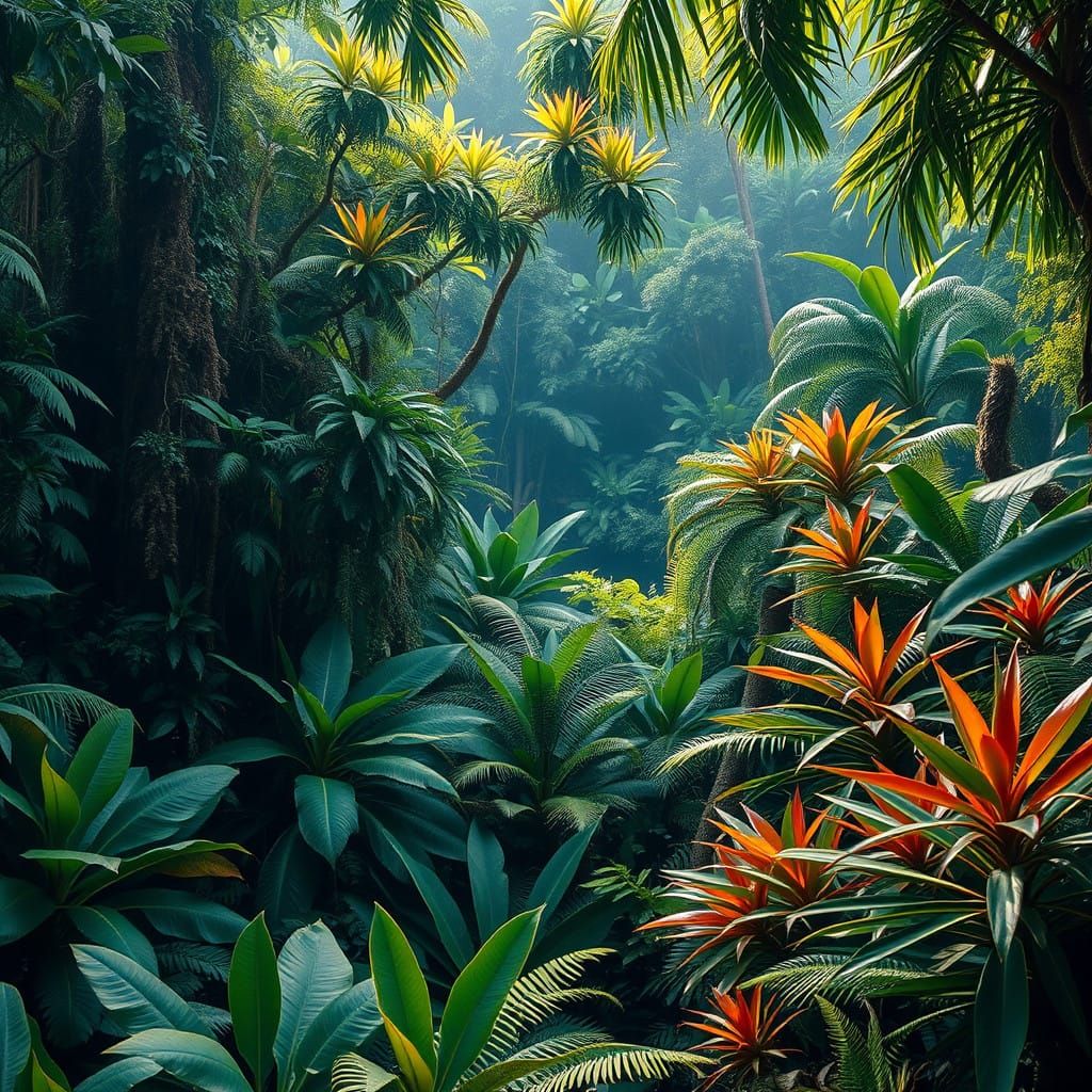 Vibrant Brazilian Jungle Landscape in Hyper-Realistic Detail