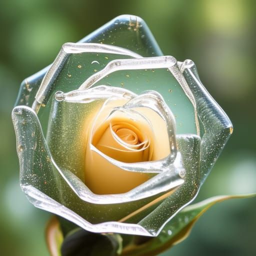 Hyperrealistic Glass Rose: A Photographic Masterpiece