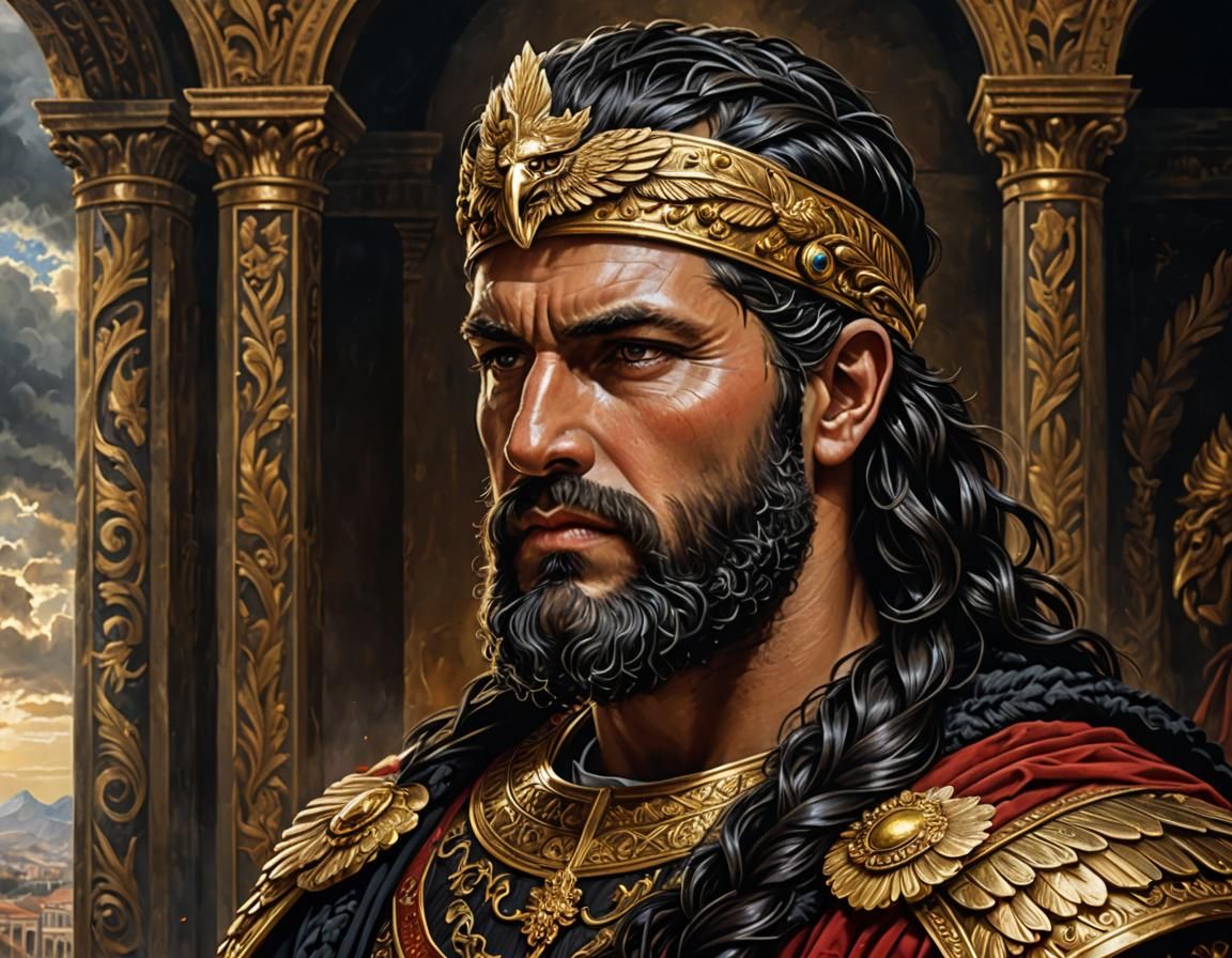 Epic Portrait of Lucius Tarquinius Priscus in Digital Art